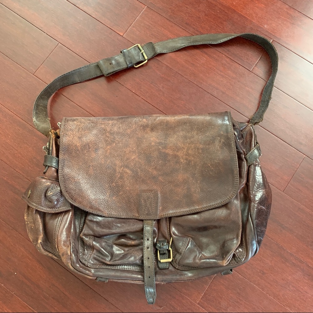 John Varvatos leather crossbody bag